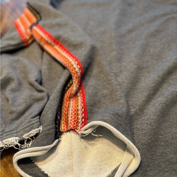 Natural life sweatshirt BOHO oversized knitted trim. Size S/M - Picture 3 of 13
